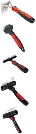 Pro Dog Grooming Undercoat Deshedding Pin Rake Combs Fur and Coat Control (2 Row Rake Comb)