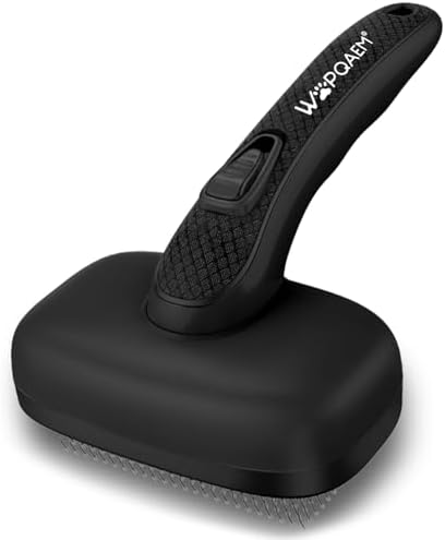 Self Cleaning Slicker Brush for Dog and Cat Shedding, Black