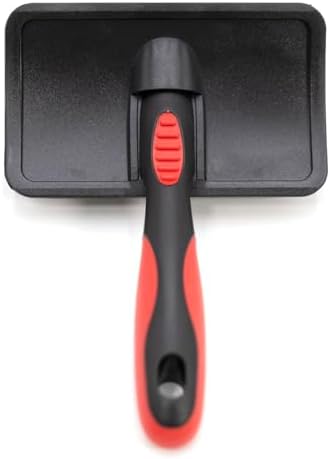 Jeffers Pet Hard Pin Universal Slicker Brush for Dogs, Cats, Horses – Firm Bristles Grooming Tool, Detangling, Tangle Free Coat, Mats, Shedding, Curved Head, Travel Friendly, Easy Storage - Medium