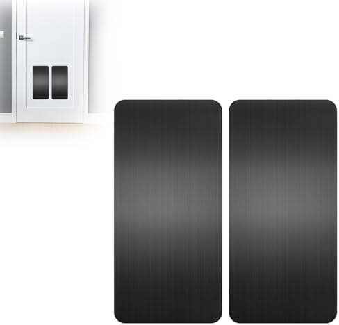Dog Door Protector from Scratching, Steel Guard, Brushed Black 8"x16"