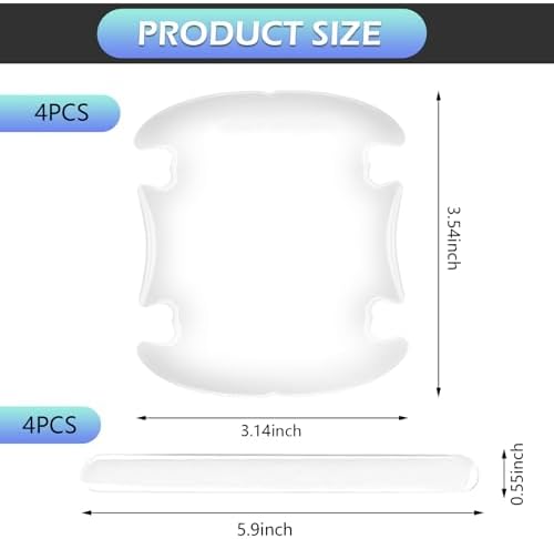 8 PCS Car Door Handle and Bowl Protectors, Anti-scratch Ultra-clear Paint Guard, Self-adhesive Protective Sticker, Waterproof Exterior for Rearview Bumper Door Bowl Handle (Transparent)
