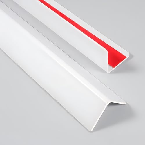 Wall Corner Protector White - 4 PCS, 3 ft x 1 in - Self Adhesive Corner Guards for Walls, Cabinet Doors, Edge Protector Trim; Easy to Install Wall Corner Guard (90 cm x 2.5 cm)