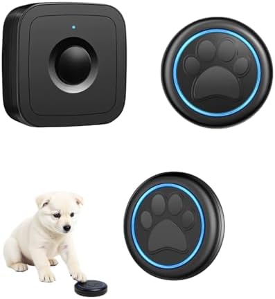 DFQ Wireless Pet Doorbell for Potty Training to Go Outside, Waterproof Pet Bell with 2 Touch Buttons and 1 Receiver, 1000 Feet Range, 60 Melodies & Adjustable Volume, Black