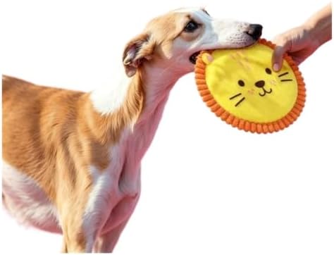 Dog Plush Toy Cartoon Flying Disc Toy Small Dog Teeth Grinding Toy Fit for Bite-Resistant Puppy Pet Product(Yellow1pcs)