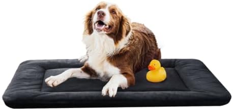 Dog Crate Pad Washable Dog Bed for Crate Large Cozy Mat 48-Inch Dark Gray