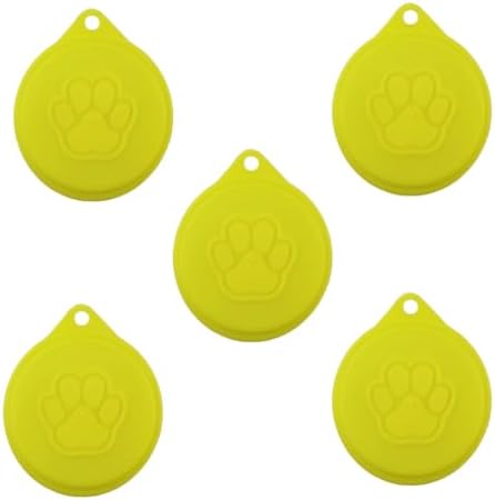5-Pack Reusable Can Lids for Pet Food – Airtight Silicone Covers for Standard Cans, Keep Cat & Dog Wet Food Fresh Longer (yellow,5PC)