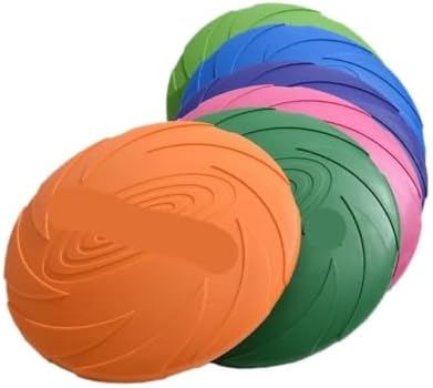 Interactive Silicone Flying Saucer Toy for Dogs and Cats Chew Resistant Flying Disc Pet Game Perfect(Red,M-18CM)