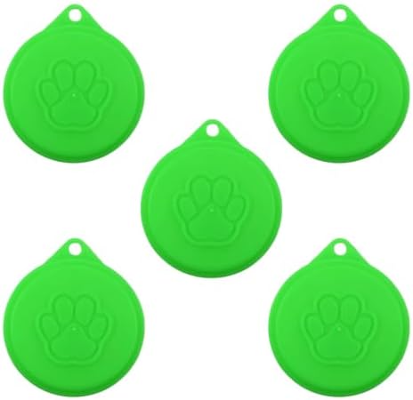 5-Pack Reusable Can Lids for Pet Food – Airtight Silicone Covers for Standard Cans, Keep Cat & Dog Wet Food Fresh Longer (green,5PC)