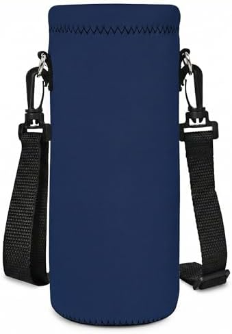 RICHEN Neoprene Water Bottle Carrier Bag with Adjustable Shoulder Strap,Insulated Water Bottle Cover for Stainless Steel/Glass/Plastic Bottles