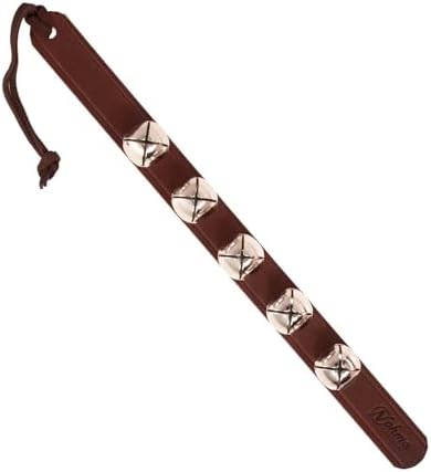 Hanging Door Bells – Handmade Sleigh Bells & Dog Training Bells for Potty Training, Holiday Décor, and Multi-Purpose Door Use (Brown - Silver Bells)