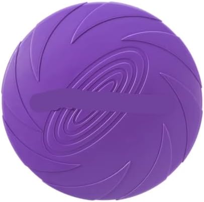 Interactive Silicone Flying Saucer Toy for Dogs and Cats Chew Resistant Flying Disc Pet Game Perfect(Purple,M-18CM)