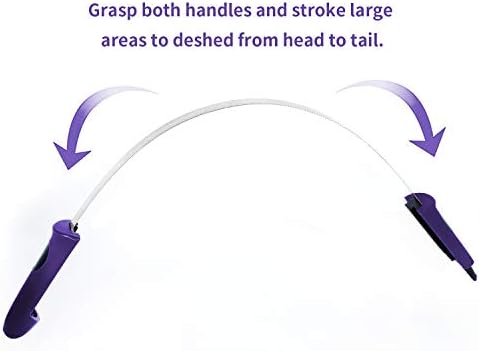 BOTH WINNERS Dual-Sided Shedding Blade with Stainless Steel Blade De-Shedding Tool for All Dog Coat Types- Soft Touch Grip (PURPLE)