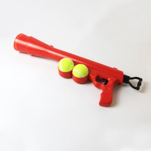 Tennis Ball Launcher for Dogs, Launches 30+ ft, Red