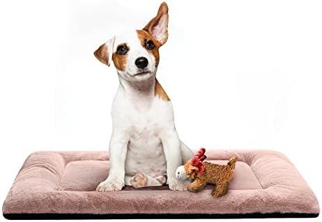 Dog Crate Pad Washable Dog Bed for Crate Medium Cozy Mat 30-Inch Pink