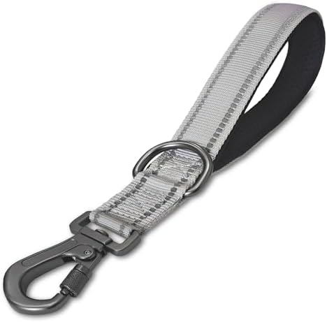 12” Short Dog Leash, Reflective Nylon Padded Handle