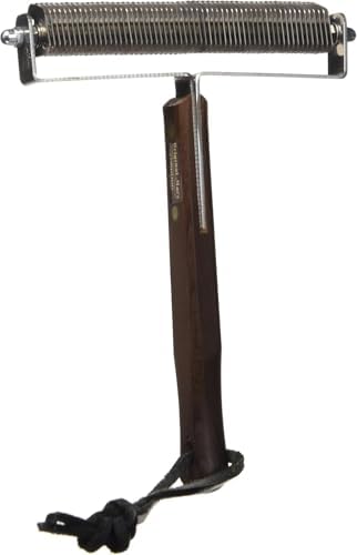 Mars Coat King Triple Wide Dematting Undercoat Grooming Rake Stripper Tool for Horses, Stainless Steel with Wooden Handle, Made in Germany, 60 Blade Extra Fine