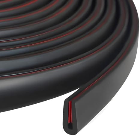 Rubber Edge Trim, 1/16", Fit for 0-5/64" Wide Edge, Black Color, 10Ft