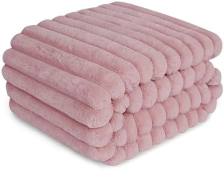 Waterproof Pet Blanket for Large Dogs & Cats - Reversible Calming Plush, Washable Furniture Cover for Couch, Bed, Car Seat, Blocks Leaks, Stains & Pet Fur (Pink, 60"x80")
