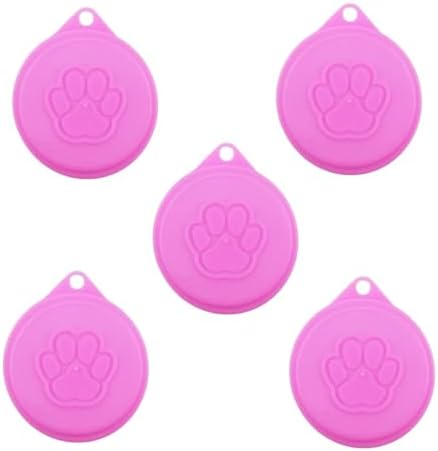5-Pack Reusable Can Lids for Pet Food – Airtight Silicone Covers for Standard Cans, Keep Cat & Dog Wet Food Fresh Longer (Pink,5PC)