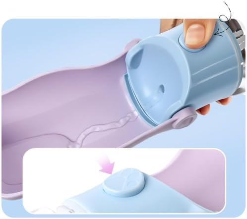 Dog Travel Water Bottle 320ml Leakproof Drinker Dispenser with Strap