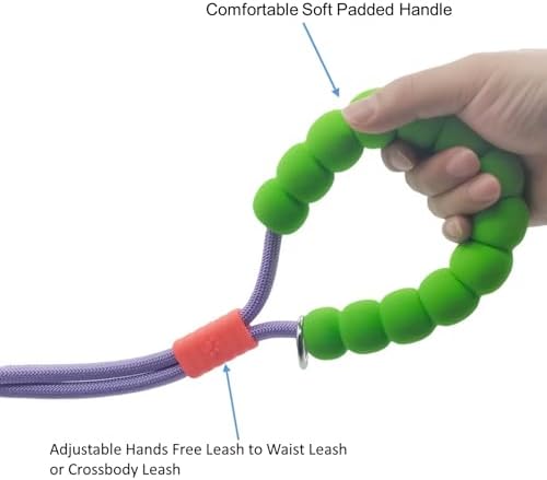 Hands Free Dog Leash,Adjustable Bungee Waist & Crossbody Leash with Comfortable Handle,Heavy Duty Nylon Rope for Small to Large Dogs,Safety Lock for Running,Hiking,Walking (Blue)