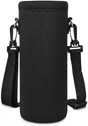 RICHEN Neoprene Water Bottle Carrier Bag with Adjustable Shoulder Strap,Insulated Water Bottle Cover for Stainless Steel/Glass/Plastic Bottles