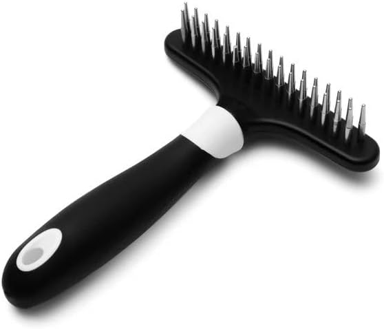 Fuller Brush Undercoat Pet Rake - 33 Sturdy Tapered Steel Pins Inset into Polypropylene Head - Ergonomically Designed Rubberized Handle - Reduce Tangles, Remove Loose Undercoat for Shed-Free Groom