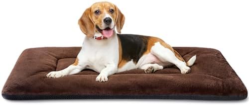Dog Crate Pad, Washable Cozy Dog Bed Mat for Medium Dogs 36"x23", Brown
