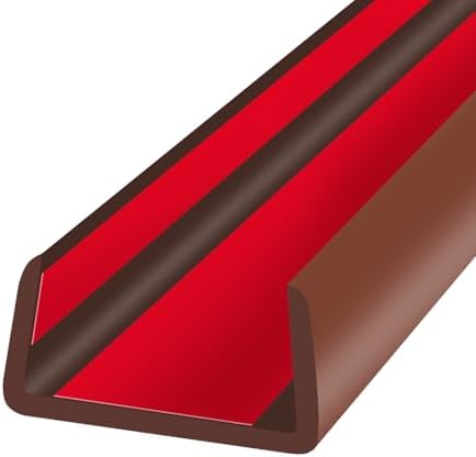 Rubber Edge Trim, Flexible Self-Adhesive U Shaped Peel and Stick Edge Banding, 1-3/4"(44.5mm) U Channel Protector, Edge Guards for Woods, Furniture, 20Ft, Brown Color