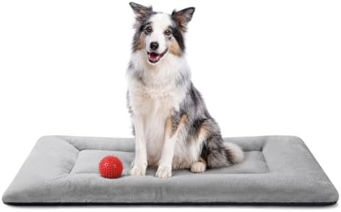Dog Crate Pad, Washable Cozy Dog Bed Mat for Medium Dogs 36"x23", Gray