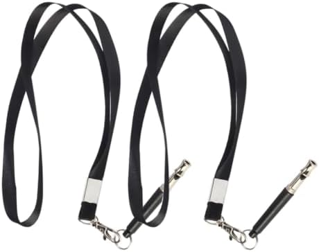 Yardwe Dog Training Whistles Pet Training Tools Adjustable Ultrasonic 2 Sets with Chromeplate and Nylon Lanyard and Easy Carry for Outdoor Bark Control