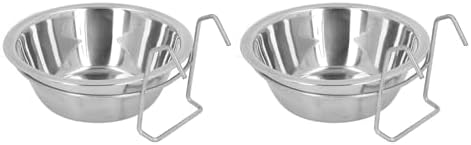 Hanging Dog Bowl Stainless Steel 2 Pack Large 6.5 Inch