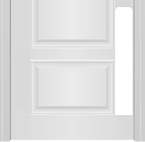 Deck the Door Decor Dog Scratch Door Protection Plate - Elegant Anodized Aluminum for All Door Types. Pet-Safe with Polished Edges and Rounded Corners. 3M Adhesive Mount - Minimalist White 4x22in