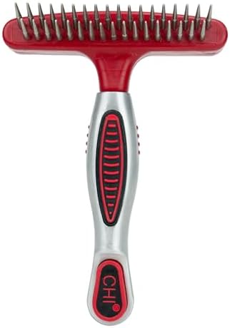CHI for Dogs Double-Sided Shedding Rake and Blade, Red