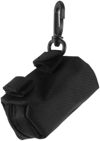 Portable Pet Waste Bag Dispenser Waist Pack, Oxford Cloth Outdoor Dog Poop Bag Holder with Storage Pocket, Black, Hands-free for Walking and Travel