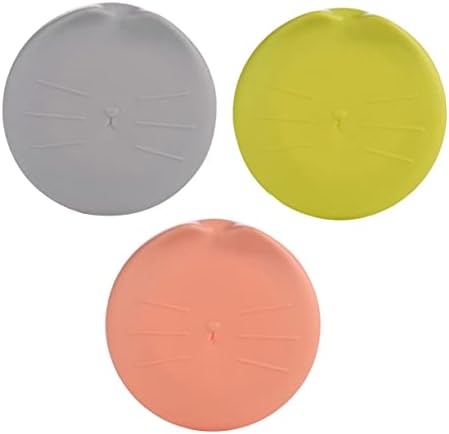POPETPOP 3Pcs Universal PET Food Can Lids Sealing Covers for Dog Cat Food Silicone Freshness Caps Comfortable to Hold Design