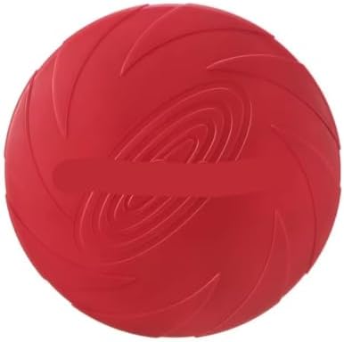 Interactive Silicone Flying Saucer Toy for Dogs and Cats Chew Resistant Flying Disc Pet Game Perfect(Red,M-18CM)