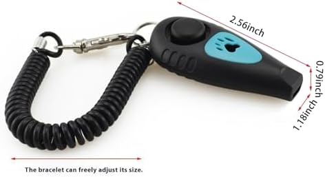 URBEST Dog Training Clickers and Whistle in One, Pet Training Clicker for Dog Cats Puppy Birds Horses (2)