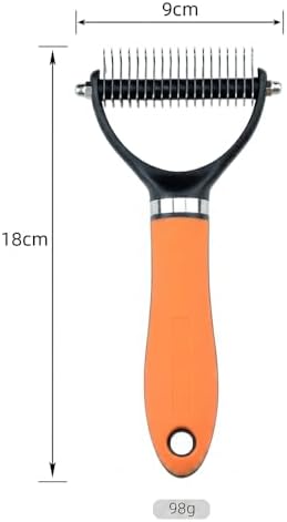 2026 New Double Sided Dematting Comb, Pet Grooming Brush for Cats & Dogs, Double-Sided Undercoat Rake for dogs, Durable Dematting Tool for Long Thick Haired Pets (Orange)