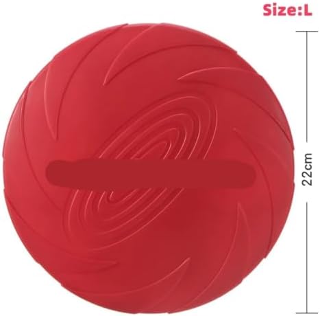 Interactive Silicone Flying Saucer Toy for Dogs and Cats Chew Resistant Flying Disc Pet Game Perfect(Red,M-18CM)