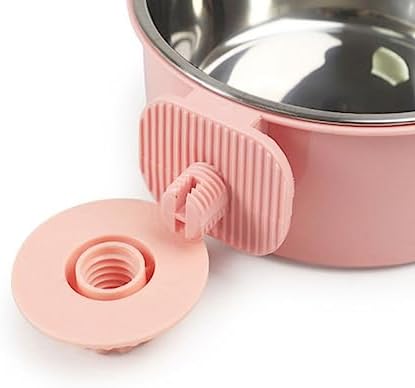 Dog Crate Bowl Water Food Bowls for Dog Kennel Cage Removable Stainless Steel Hanging Pet Bowl for Dogs Cats Puppies (Small, Grey)