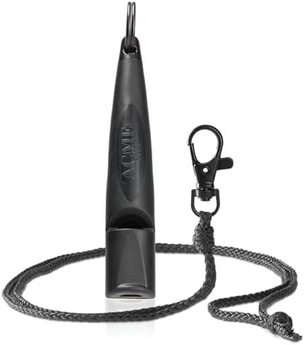 ACME Alpha 210.5 Professional Dog Training Whistle with Enhanced Ergonomic Grip. BPA-Free Plastic. 110 dBA. Standardized Frequency for Smaller Dogs. Weatherproof. Made in the UK (Black)