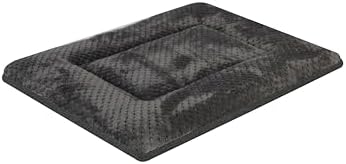 Dog Bed Medium Size Dog, 30x19 Plush Washable Dark Gray Flat Pet Bed
