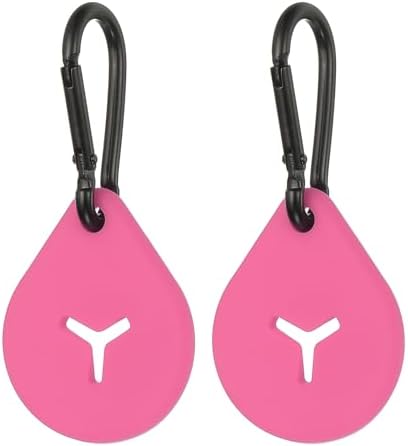 Dog Poop Bag Clip, Dog Poop Bag Holder with Clip for Dispenser Carrier Hands-Free Lightweight Durable Silicone, (Hot Pink, 2 Pcs), Intended for Leash/Pet Waste Bag