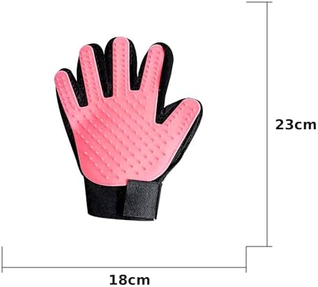 Pet Grooming Gloves – Deshedding & Bath Brush Gloves for Dogs, Cats & Horses, Gentle Hair Remover & Massage Mitt (Pink)