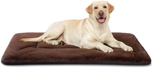 Dog Crate Pad, Washable Cozy Dog Bed Mat for Large Dogs 42"x28", Brown