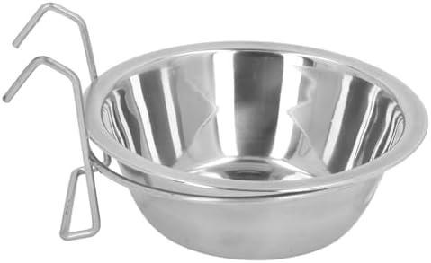 Hanging Dog Bowl Stainless Steel 2 Pack Large 6.5 Inch