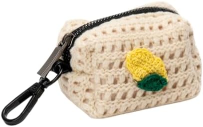 Lucy & Co. Main Squeeze Crochet Dog Poop Bag Holder and Dispenser, Clips to Leash, Water-Repellent Neoprene, Includes Refill Roll