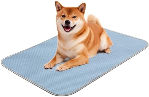 Buvlnee Summer Dog Cooling Mat, Washable Ice Silk Self Cool Pad for Small Medium Large Dogs and Cats, 24x18in Pet Sleeping Pad for Crate, Bed, Indoor & Outdoor Floor, Car Seats