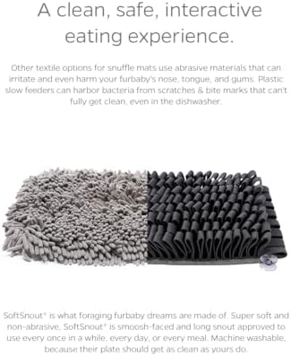 Pet Parents Forager Slow Feeder CAT and Dog Snuffle MAT and Feeding MAT, Forest Grey, Large